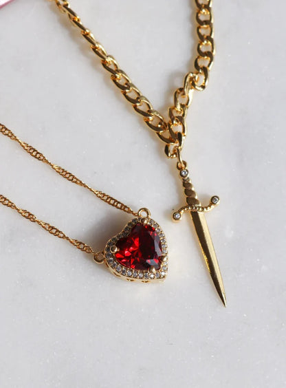 Heart Sword Necklace