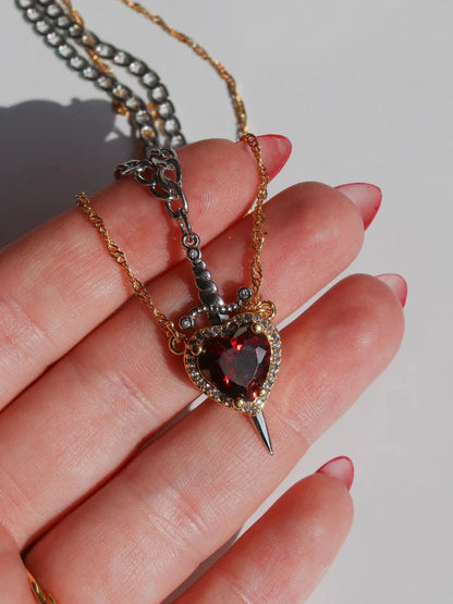 Heart Sword Necklace