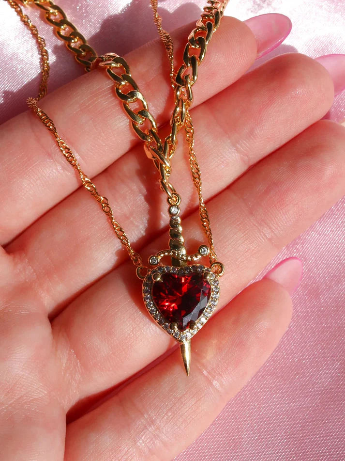 Heart Sword Necklace