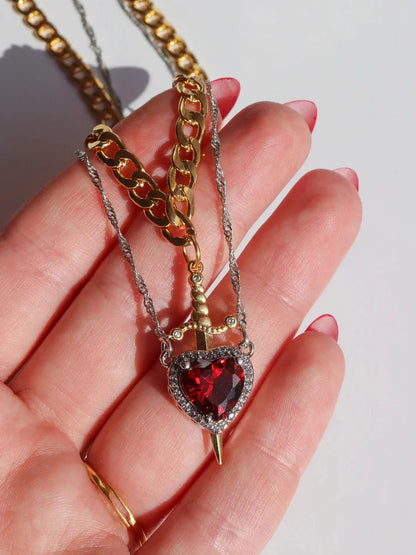 Heart Sword Necklace